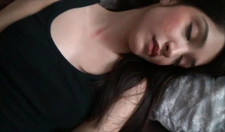 Drunk dad couldn't resist and sat down next to his sleeping daughter while everyone in the house was asleep