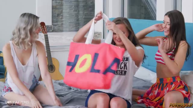 Three Passionate Girls in a Hot Lesbian Group Scene.
