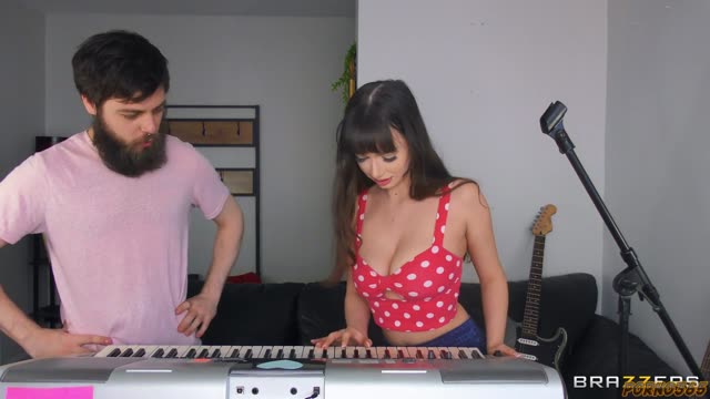 Gorgeous babe sucks her teacher's cock and moans loudly as she gets fucked in her pussy