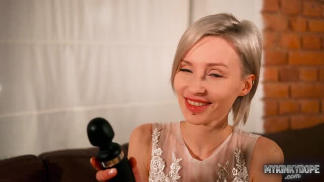 Younger brother catches his sister masturbating with a vibrator, and she loudly cums from the stimulation