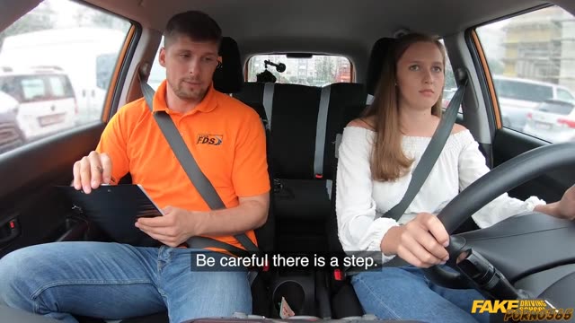Busty Blonde Passes Her Driving Exam with the Instructor Right in the Car