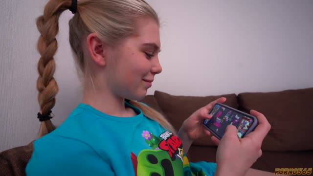 Russian Girl in Shock Drops Her Phone at the Sight of Her Aroused Brother.