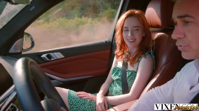 Redhead girlfriend at the resort – hot outdoor fun