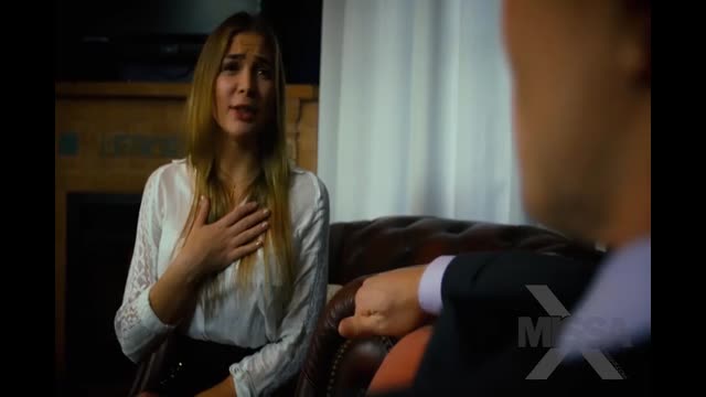 Wife in hot lingerie pays off her husband's debts with the boss
